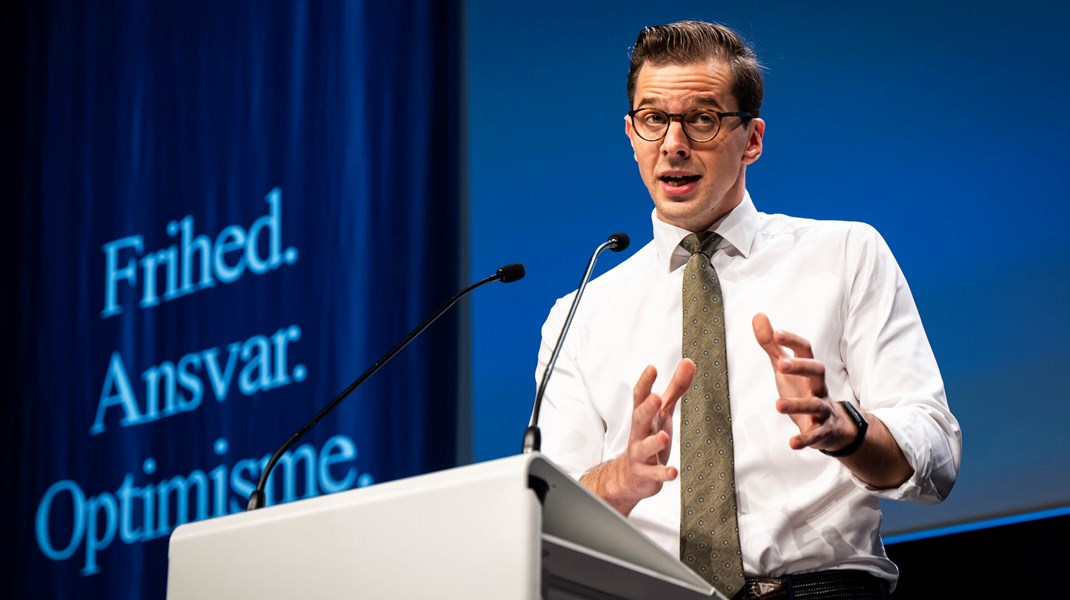 Alex Vanopslagh talte lørdag til sit bagland. Han har været formand for Liberal Alliance siden 2019.