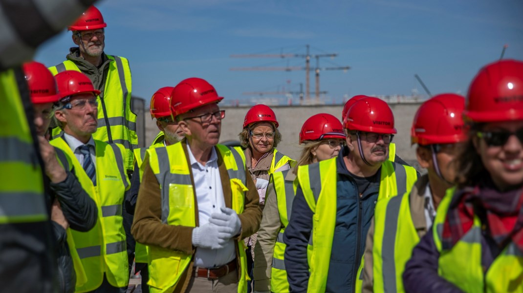 Morten Løkkegaard (V), Villy Søvndal (SF), Stine Bosse (M), Christel Schaldemose (S) og Per Clausen (Ø) var blandt kandidaterne, der besøgte Femern-byggeriet.