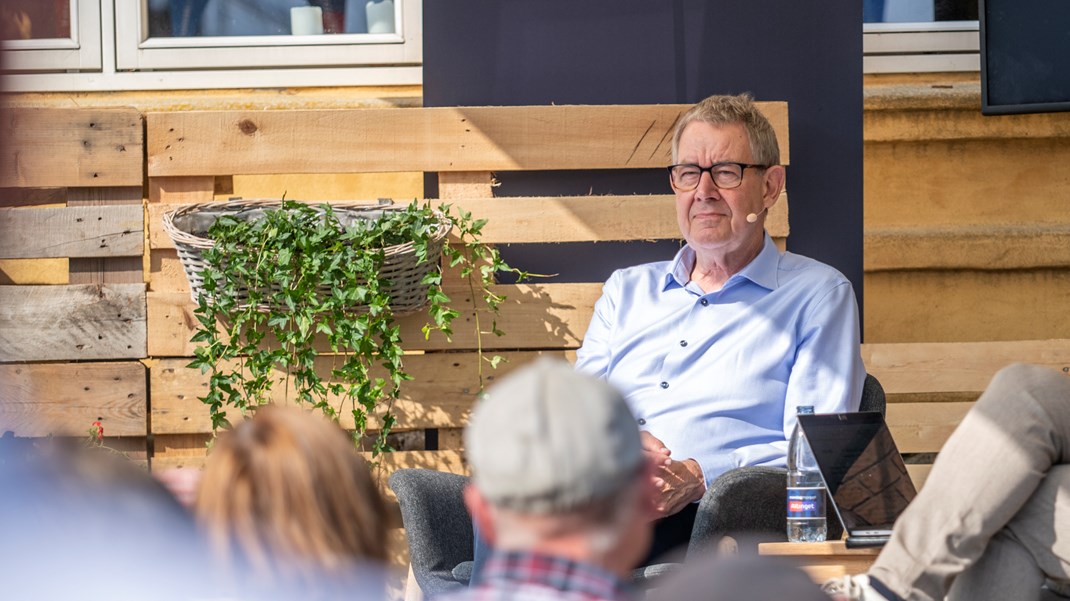 Poul Nyrup Rasmussen på Folkemødet i 2023, hvor han fyldte 80 år.