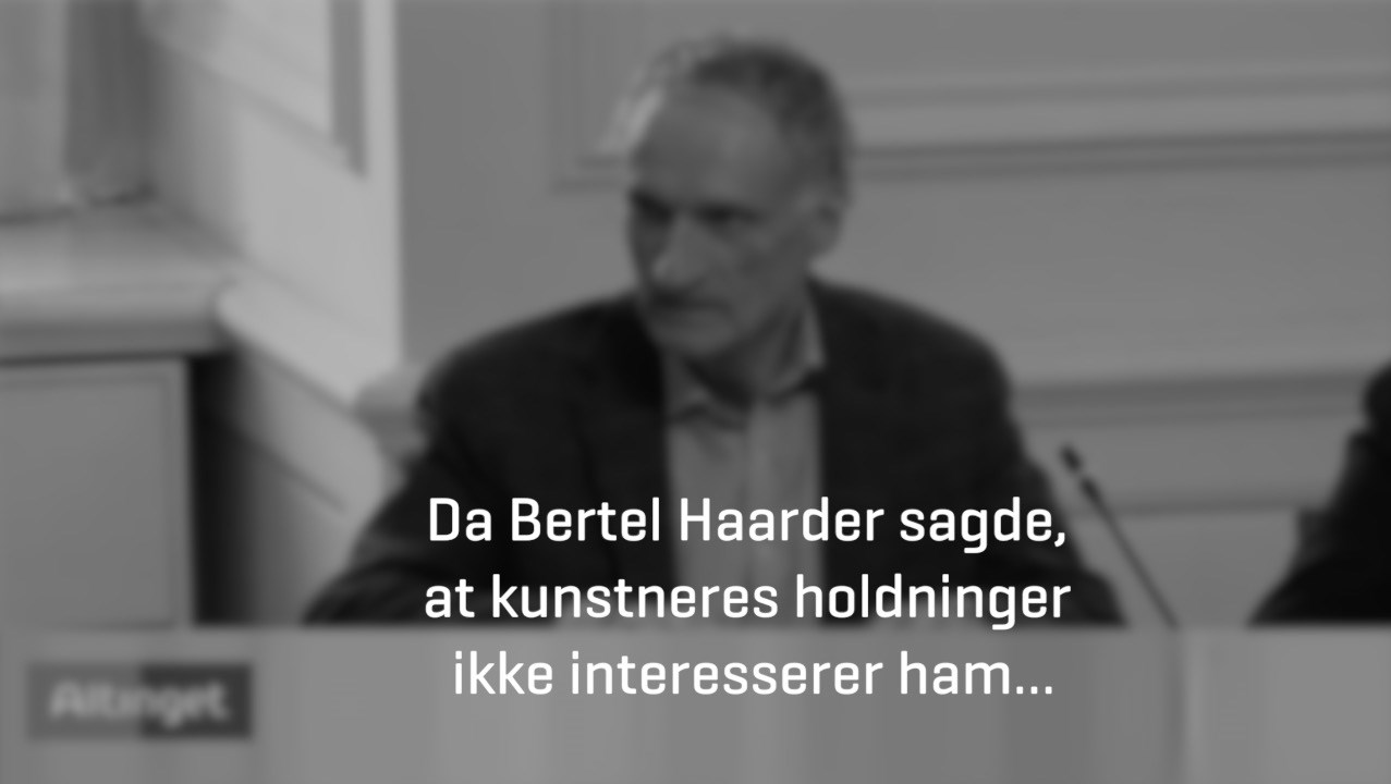 Mest sete tv: Da Haarder sagde, at kunstneres holdninger ikke interesserer ham